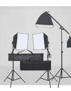 vidaXL Фотографски комплект за студио с комплект лампи и фон
