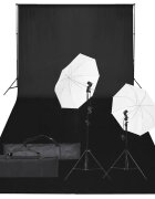 vidaXL Фотографски комплект за студио с комплект лампи и фон