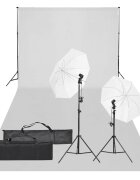 vidaXL Фотографски комплект за студио с комплект лампи и фон