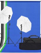 vidaXL Фотографски комплект за студио с комплект лампи и фон