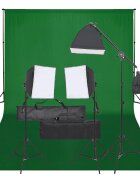 vidaXL Фотографски комплект за студио с комплект лампи и фон