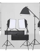 vidaXL Фотографски комплект за студио с комплект лампи и фон