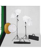 vidaXL Фотографски комплект за студио с лампи фон и рефлектор