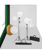 vidaXL Фотографски комплект за студио с лампи фон и рефлектор