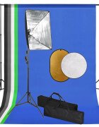 vidaXL Фотографски комплект за студио със софтбокс фон и рефлектор