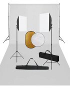 vidaXL Фотографски комплект за студио със софтбокс фон и рефлектор
