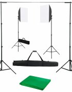 vidaXL Фотографски комплект за студио със софтбокс светлини и фон