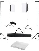 vidaXL Фотографски комплект за студио със софтбокс светлини и фон