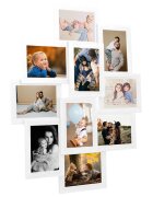 vidaXL Фоторамка колаж за 10 снимки (10х15 см) бяла МДФ