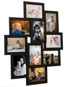 vidaXL Фоторамка колаж за 10 снимки (10х15 см) черна МДФ