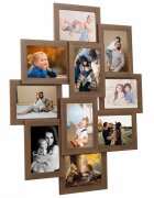 vidaXL Фоторамка колаж за 10 снимки (10х15 см) светлокафява МДФ