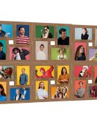 vidaXL Фоторамка колаж за 24 снимки (10х15 см) светлокафява МДФ