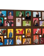vidaXL Фоторамка колаж за 24 снимки (10х15 см) тъмнокафява МДФ