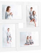 vidaXL Фоторамка колаж за 4 снимки (10х15 см) бяла МДФ