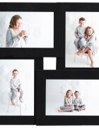 vidaXL Фоторамка колаж за 4 снимки (13x18 см) черна МДФ