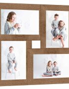 vidaXL Фоторамка колаж за 4x(10x15 см) снимки светлокафява МДФ