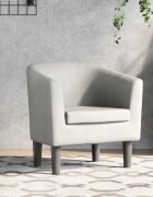vidaXL Фотьойл бял изкуствена кожа