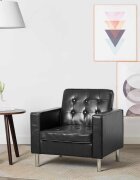 vidaXL Фотьойл черен 75x70x75 см изкуствена кожа