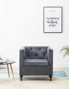 vidaXL Фотьойл сив текстил