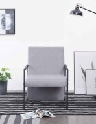 vidaXL Фотьойл светлосив текстил