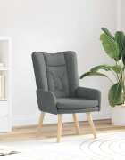 vidaXL фотьойл Тъмен сив 63 x 67 x 94 см Тъкан и шперплат