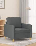 vidaXL Фотьойл тъмносив 60 см плат