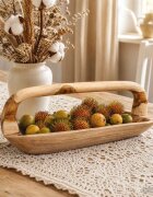 vidaXL Fruit Bowl JEPARA Teak Brown 61 x 21 x 21 cm
