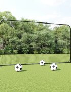 vidaXL Футболна мрежа рикошет черна 366x90x183 см HDPE
