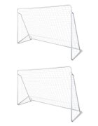 vidaXL Футболни врати с мрежи стомана 2 бр 240x90x150 см