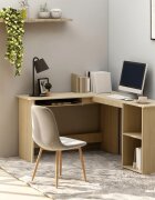 vidaXL Г-образно ъглово бюро дъб сонома 120x140x75 см инженерно дърво
