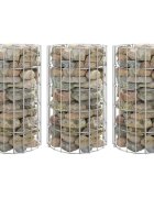 vidaXL Габион кръгли повдигнати лехи 3 бр поцинкована стомана Ø30x50см