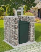 vidaXL Габион ограда за подвижна кофа за смет стомана 110x100x120 cм