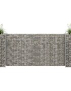 vidaXL Габион плантер Н-образен стоманена тел 260x40x100 cм