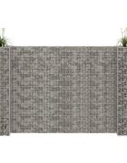 vidaXL Габион плантер Н-образен стоманена тел 260x40x150 cм