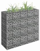 vidaXL Габион повдигната леха поцинкована стомана 90x30x90 cм