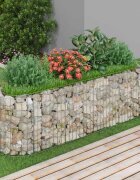 vidaXL Габион повдигната леха поцинковано желязо 190x50x50 cм