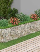 vidaXL Габион повдигната леха поцинковано желязо 260x50x50 cм