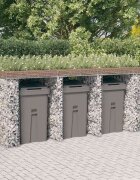 vidaXL Габион стена за кофа за боклук 270x91x120 см поцинковано желязо