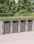 vidaXL Габион стена за кофа за боклук 350x91x120 см поцинковано желязо