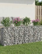 vidaXL Габиона повдигнато легло 2 бр. 200 x 50 x 80 см Сребристо