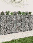 vidaXL Габиона повдигнато легло 4 бр. 330 x 50 x 150 см Сребристо