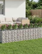 vidaXL Габиона повдигнато легло 4 бр. 400 x 100 x 100 cm Сребристо