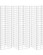 vidaXL Габиони повдигнати лехи 3 бр 30x30x100 см желязо