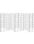 vidaXL Габиони повдигнати лехи 3 бр 30x30x50 см желязо