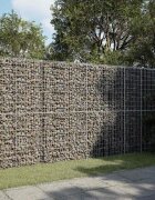 vidaXL Габионна кошница с покритие 350x100x200 см поцинковано желязо