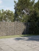 vidaXL Габионна кошница с покритие 400x50x150 см поцинковано желязо