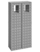 vidaXL Габионна кошница стълб 2 бр 40x40x180 cм желязо