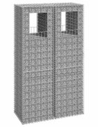 vidaXL Габионна кошница стълб 2 бр 50x50x180 cм желязо