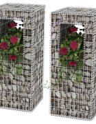vidaXL Габионна кошница стълб / плантер 2 бр стомана 50x50x120 cм
