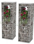 vidaXL Габионна кошница стълб / плантер 2 бр стомана 50x50x160 cм